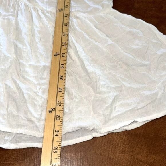 Time And Tru XL 16-18 Womens Peplum Top Winter White 100% Rayon Lightweight Boho - Picture 6 of 7